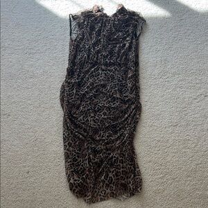 Chico's Brown Leopard Print Midi Dress